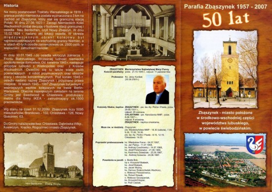2007r. Folder wydany przez Zdzisława Nowaka na 50-lecie powstania parafii